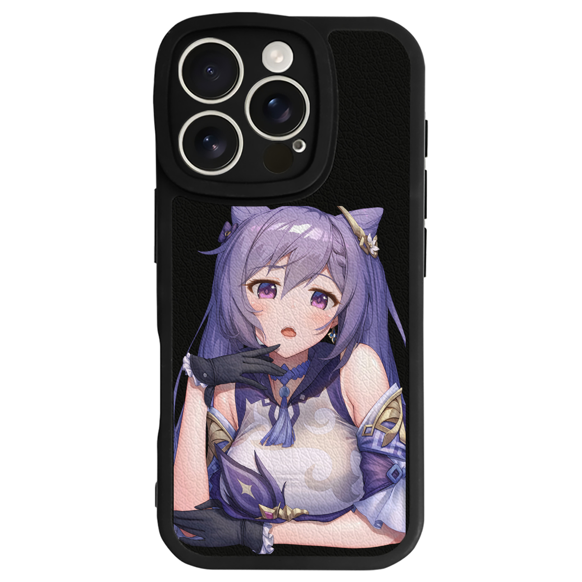 げんし神 刻晴 こくせい genshin Kokusei 【iPhone 16シリーズ対応】シリコンスマホケース（レザー調） 材質：シリコン